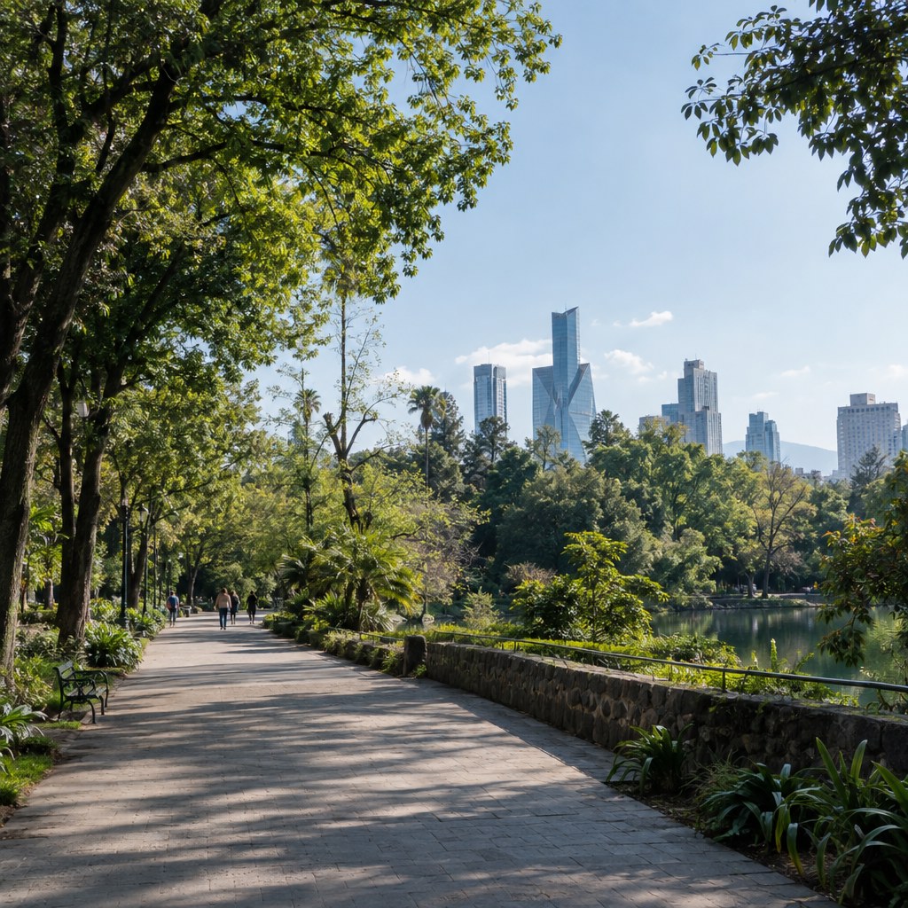 Sunny Mexico City near Chapultepec