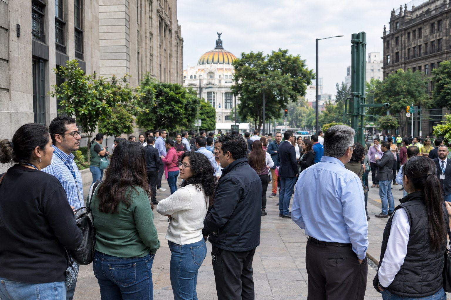 Mexico City residents gathered during an earthquake preparedness drill on September 19.